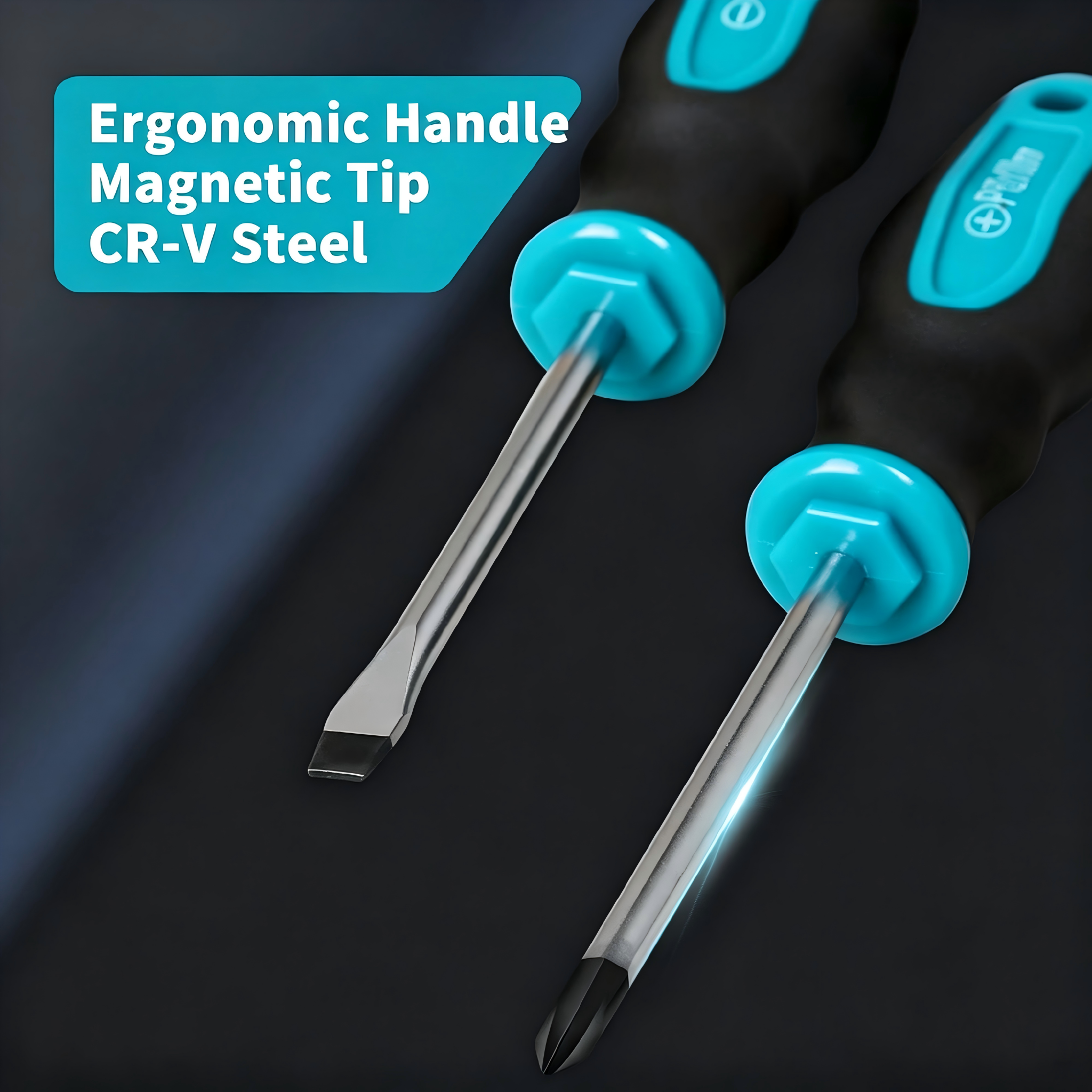 6‑Piece Magnetic Screwdriver Set, Slotted & Phillips Screwdrivers with Non‑Slip Rubber Handles for Household Repair