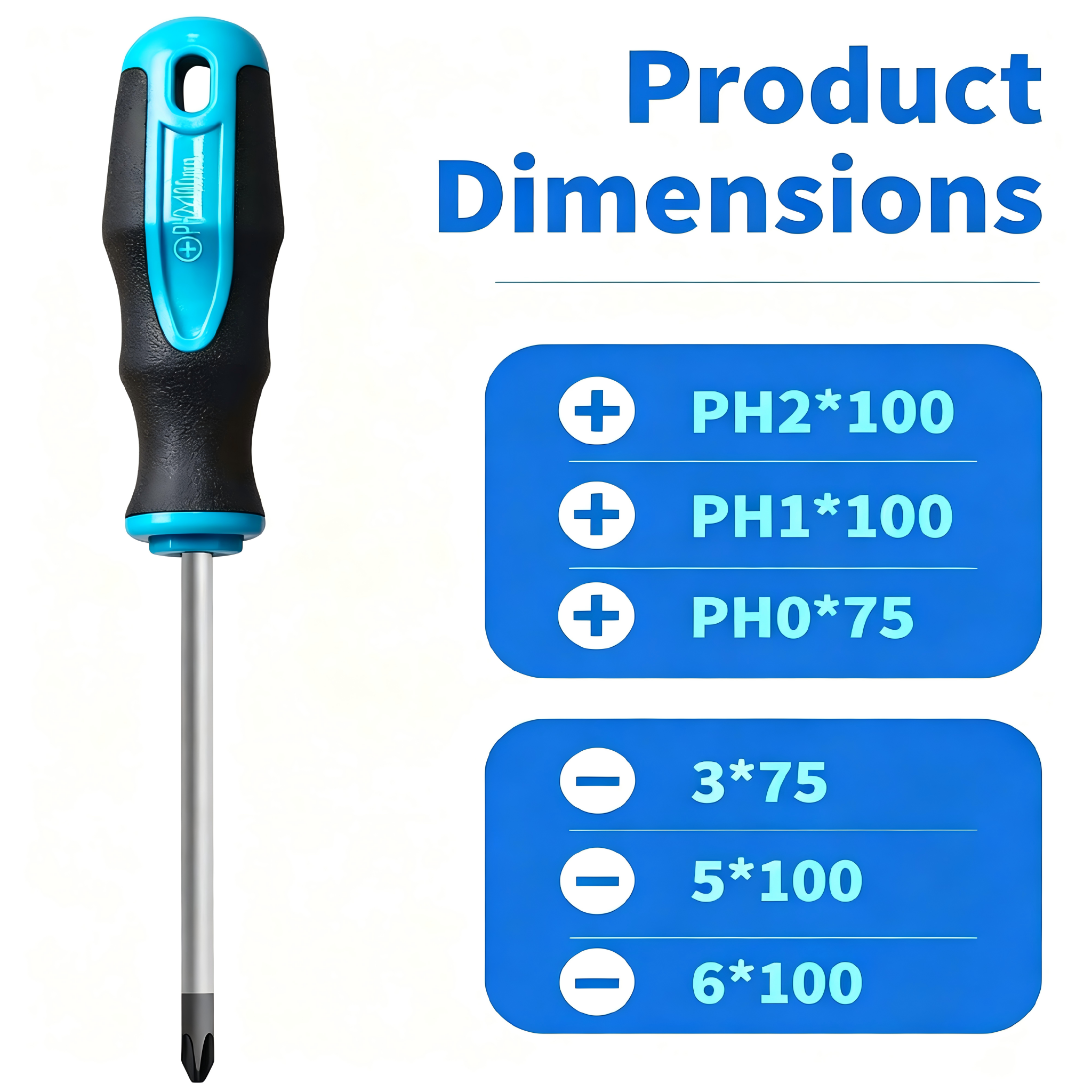 6‑Piece Magnetic Screwdriver Set, Slotted & Phillips Screwdrivers with Non‑Slip Rubber Handles for Household Repair
