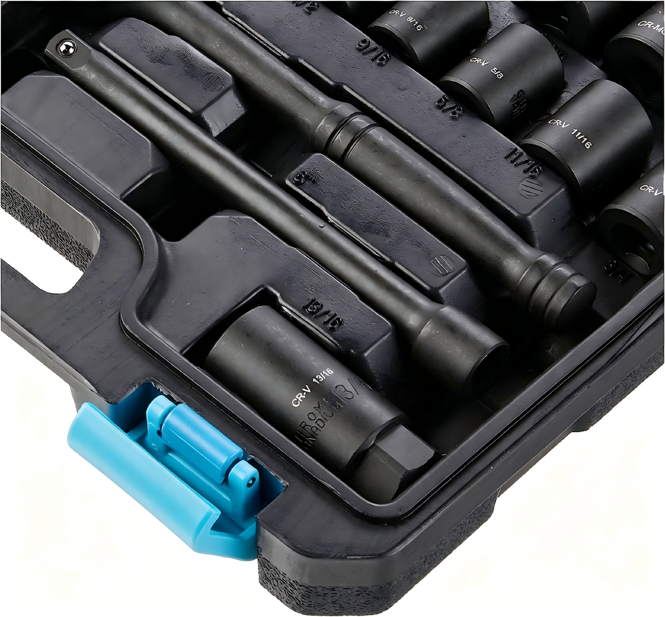Drive Impact Socket Set, Heavy‑Duty Deep Socket Wrench Kit with Ratchet Handle & Extension Bars for Automotive Repair
