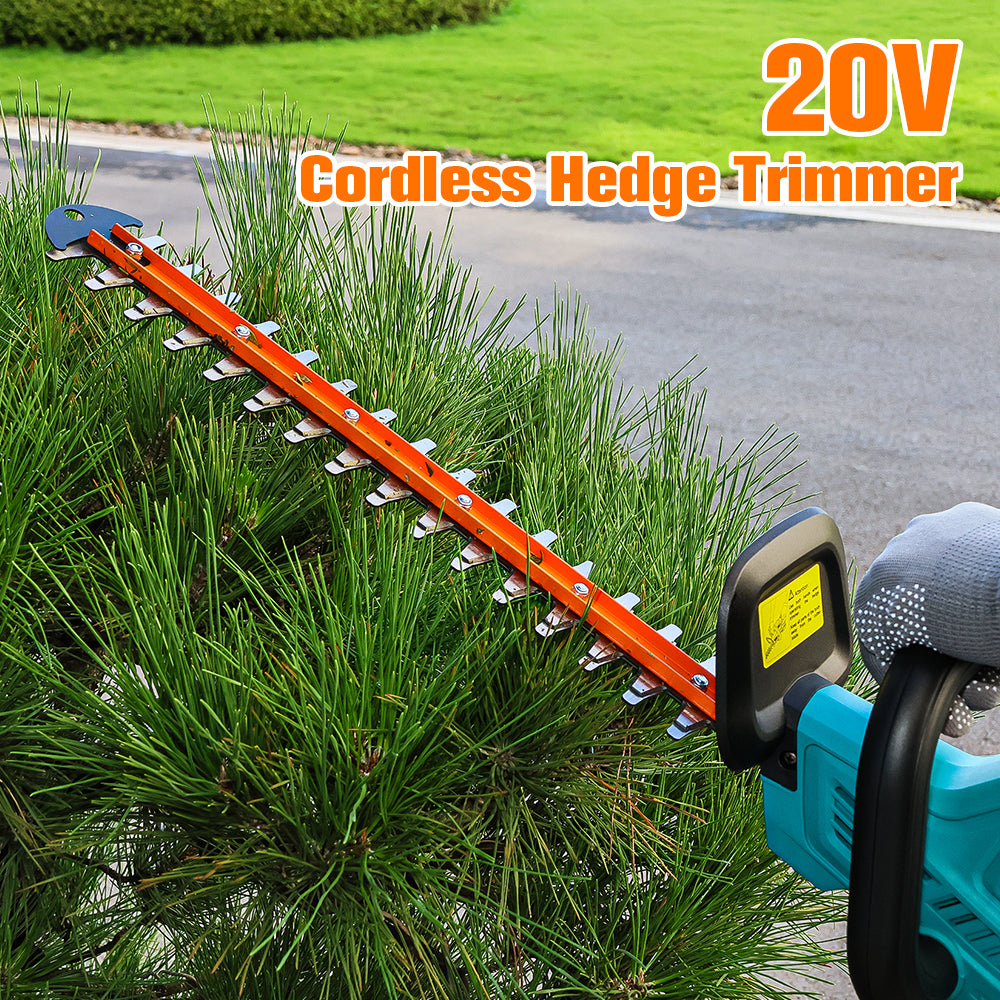 18-Inch 20V Cordless Hedge Trimmer - 5-Position Rotating Handle with Dual Safety Switch for Effortless Shrub & Hedge Cutting