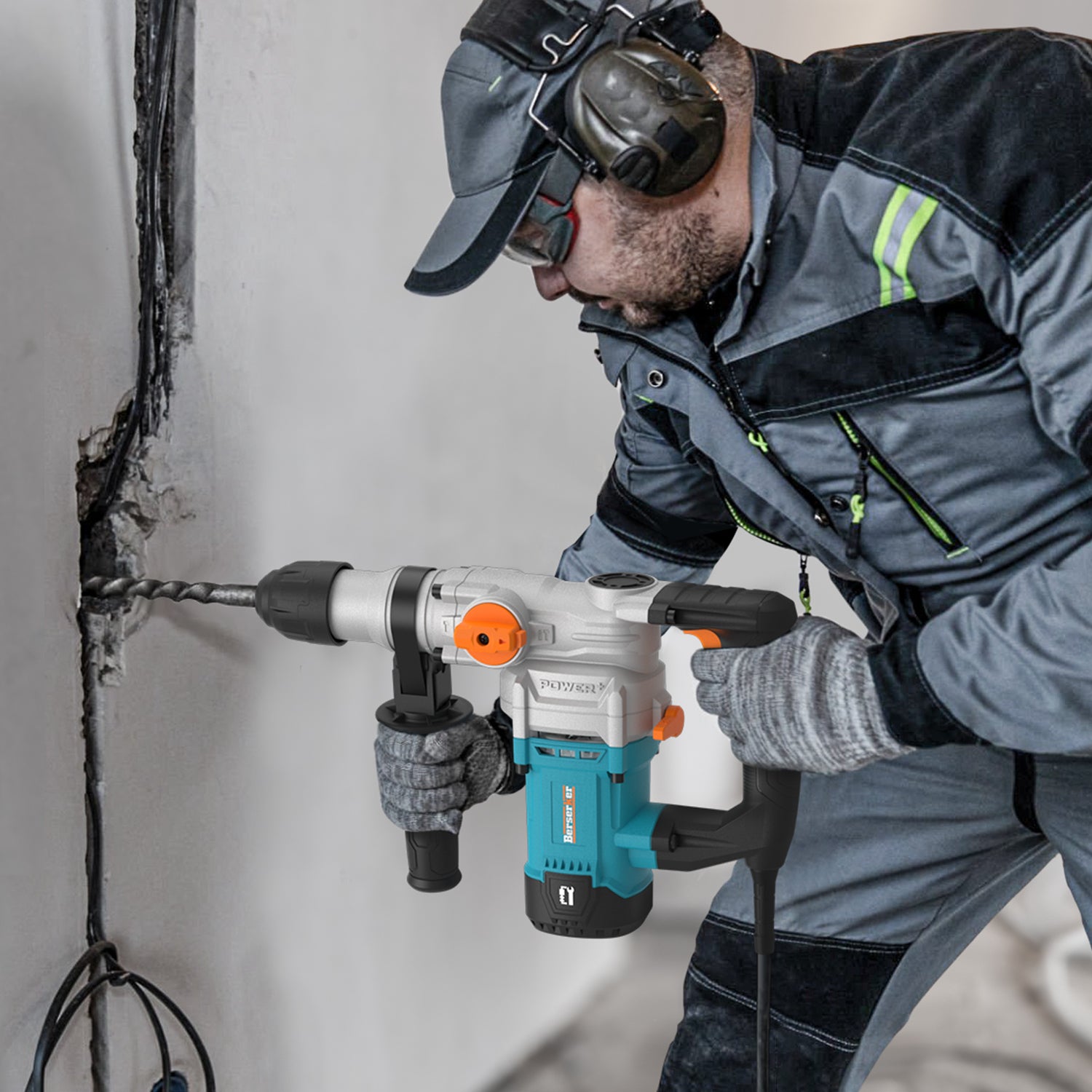 1-1/8" SDS-Plus Rotary Hammer Drill - In-use scenario