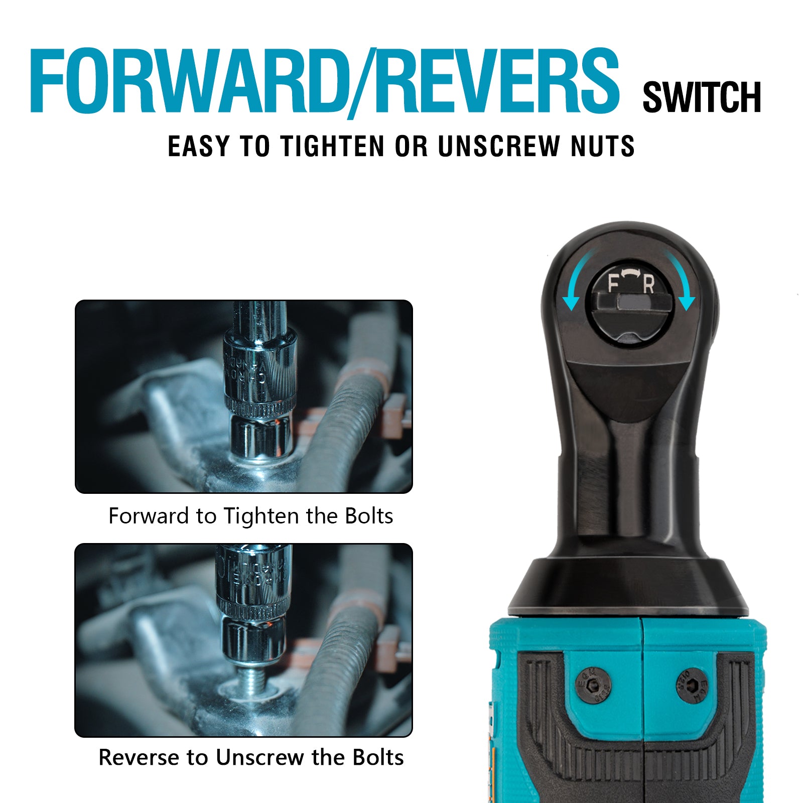 Berserker 3/8" Cordless Electric Ratchet Wrench Set, 35 Ft-lbs 260RPM 12V Power Ratchet Tool Kit with 2-Pack 2000mAh Li-Ion Batteries and Charger, Variable Speed Trigger, 1/4" Adapter & 7 Sockets