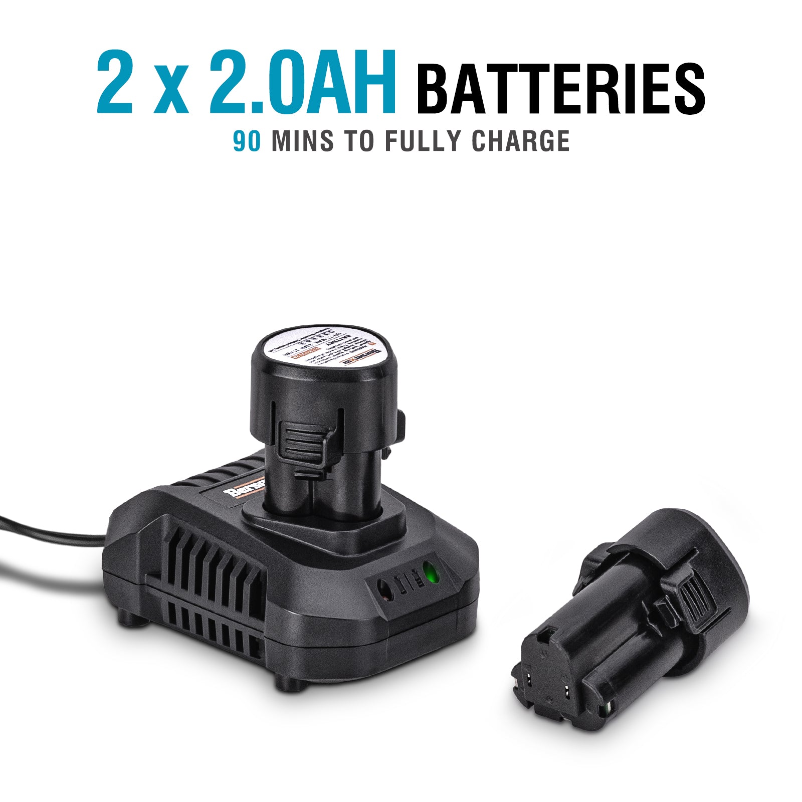 Berserker 3/8" Cordless Electric Ratchet Wrench Set, 35 Ft-lbs 260RPM 12V Power Ratchet Tool Kit with 2-Pack 2000mAh Li-Ion Batteries and Charger, Variable Speed Trigger, 1/4" Adapter & 7 Sockets