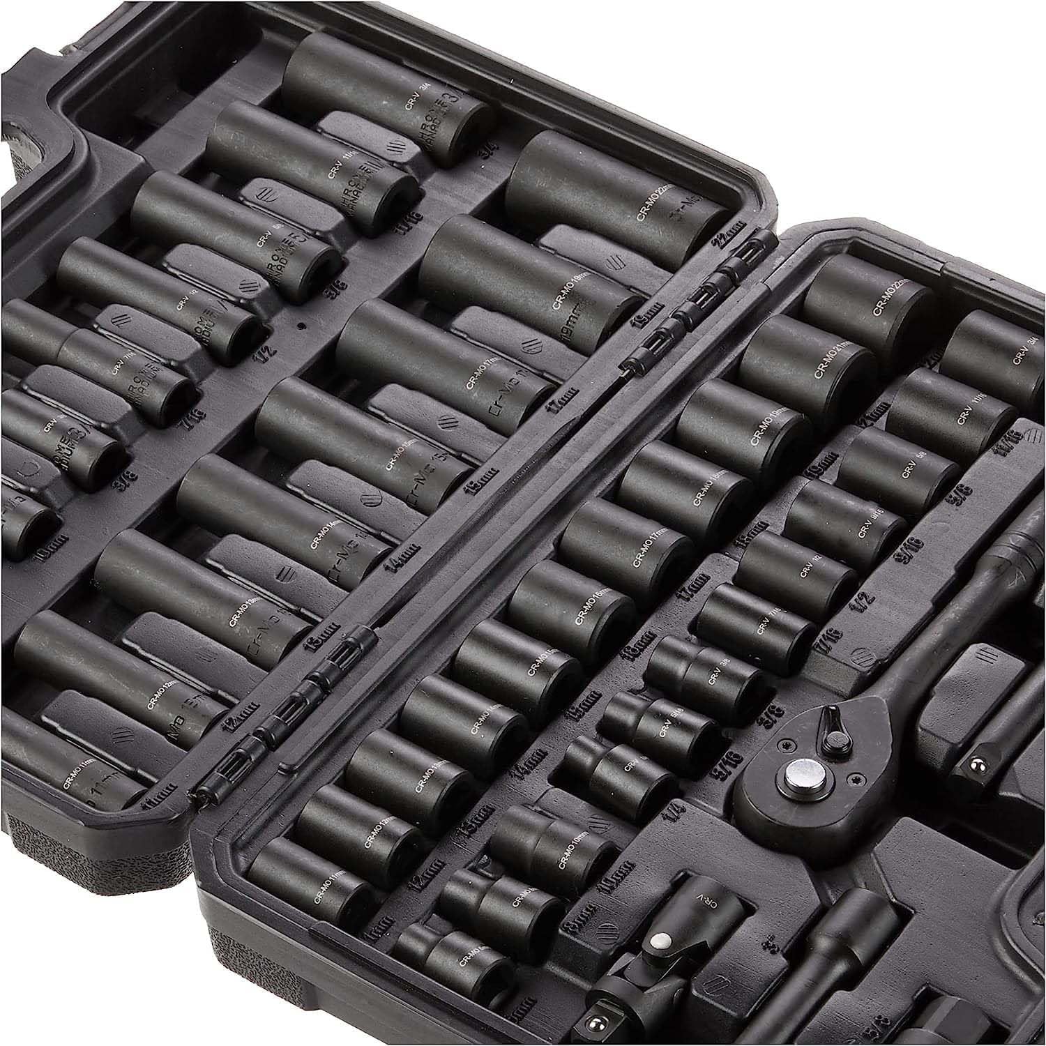 Drive Impact Socket Set, Heavy‑Duty Deep Socket Wrench Kit with Ratchet Handle & Extension Bars for Automotive Repair