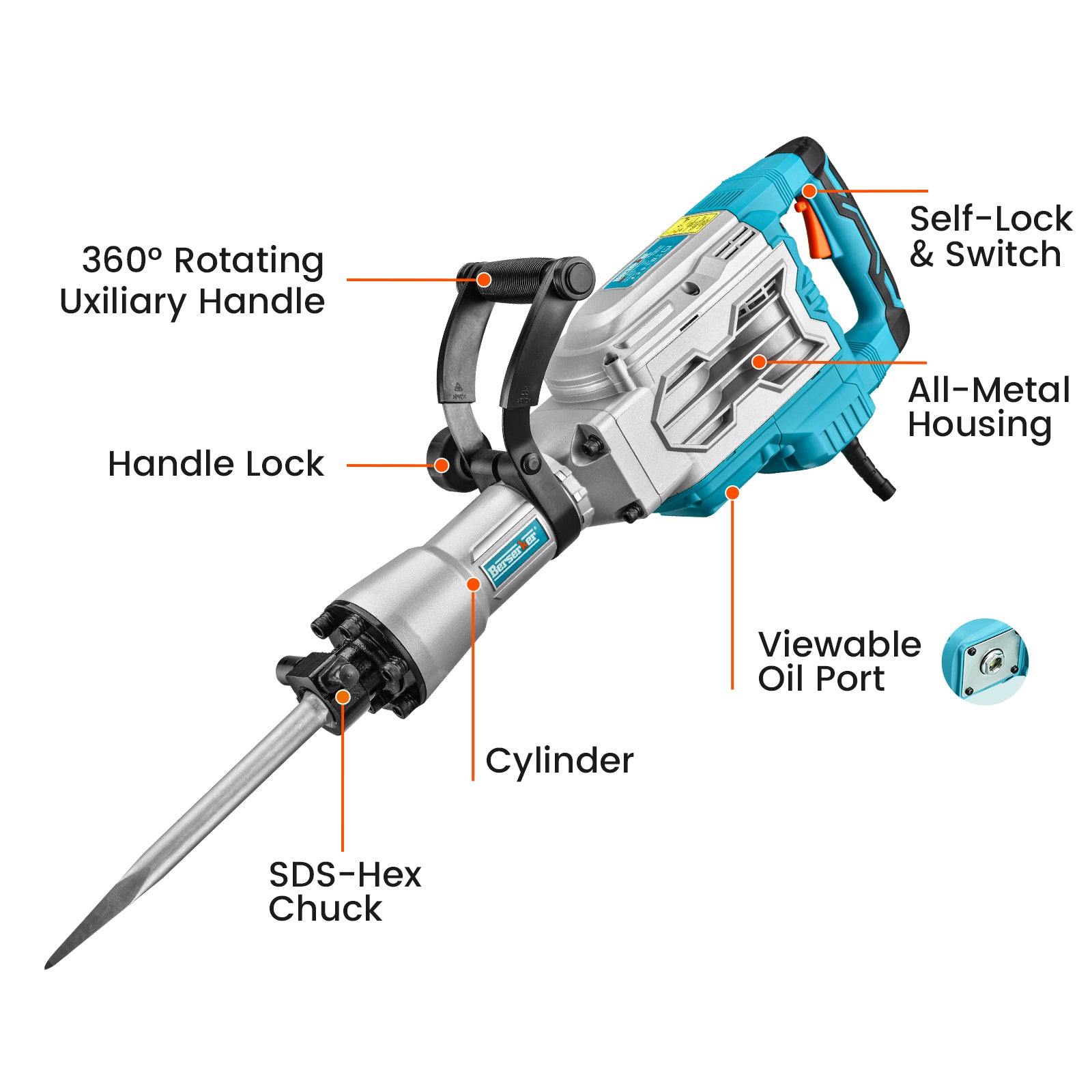 1700W 30-Pound SDS-Hex Jack Hammer